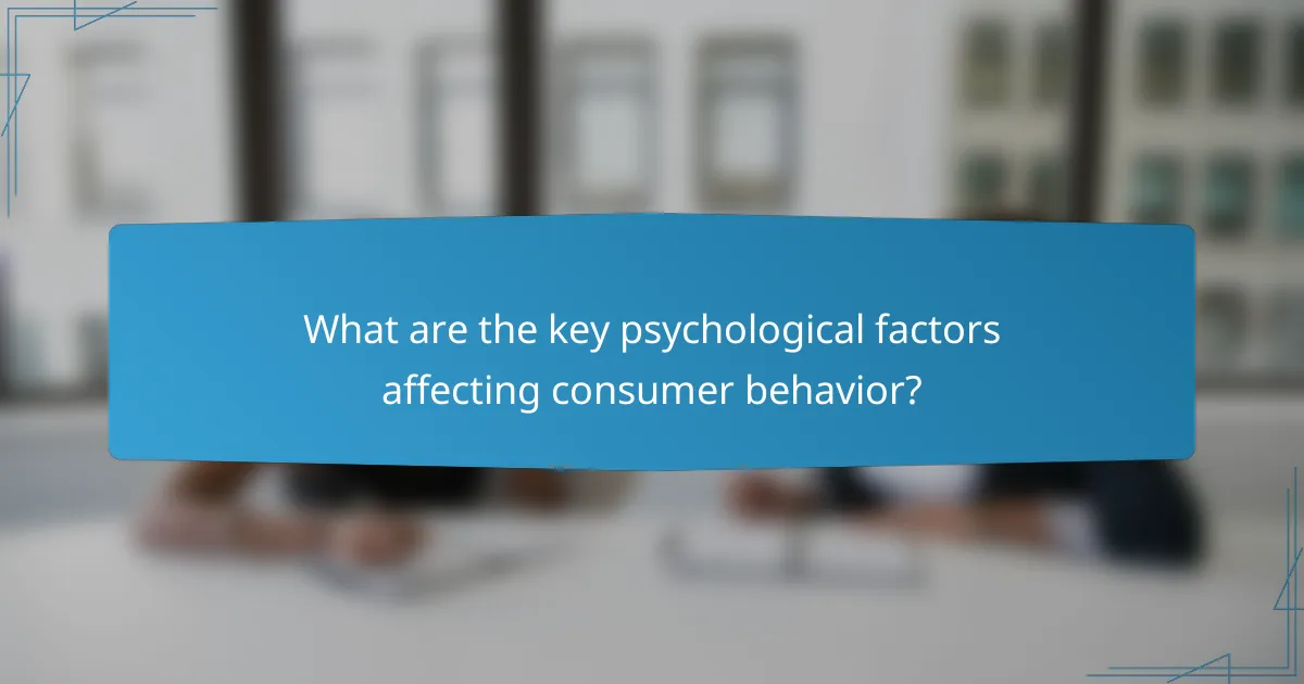 What are the key psychological factors affecting consumer behavior?