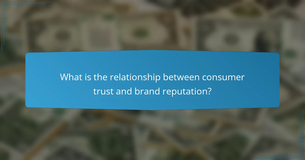 What is the relationship between consumer trust and brand reputation?