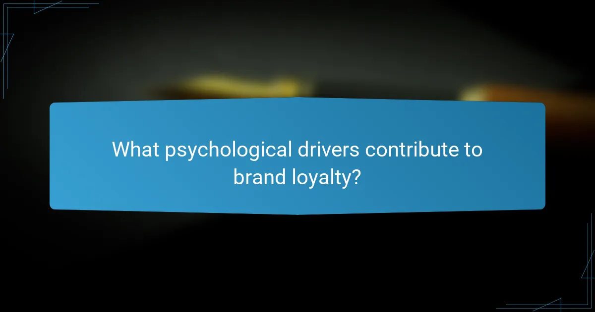 What psychological drivers contribute to brand loyalty?